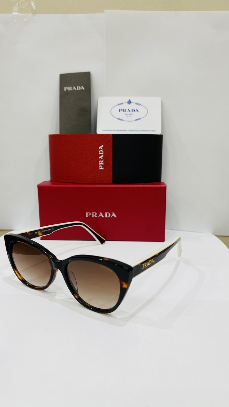 PRADA DESENLİ ÇERÇEVE KAHVE ŞEFFAF CAM