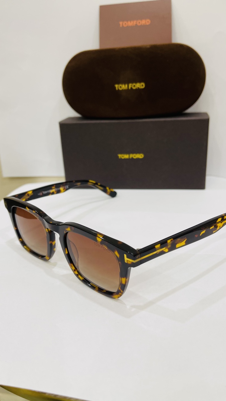 TOM FORD DESENLİ ÇERÇEVE KAHVE ŞEFFAF CAM