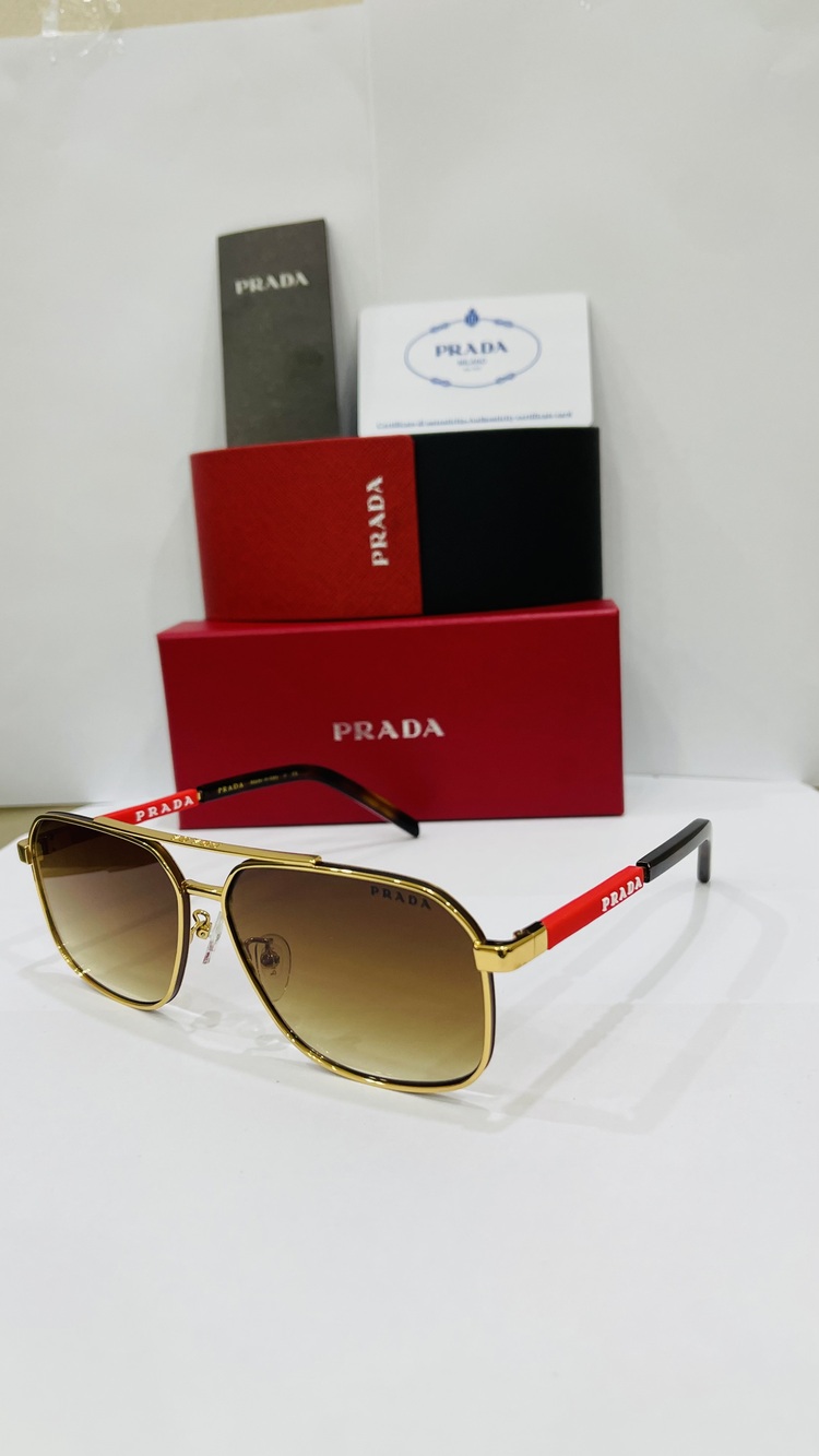 PRADA SİYAH ÇERÇEVE KAHVE ŞEFFAF CAM