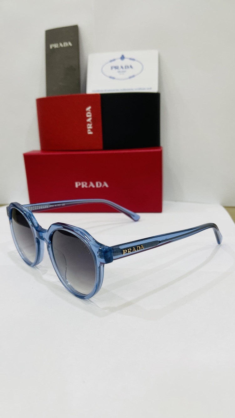 PRADA MAVİ ÇERÇEVE MAVİ ŞEFFAF CAM