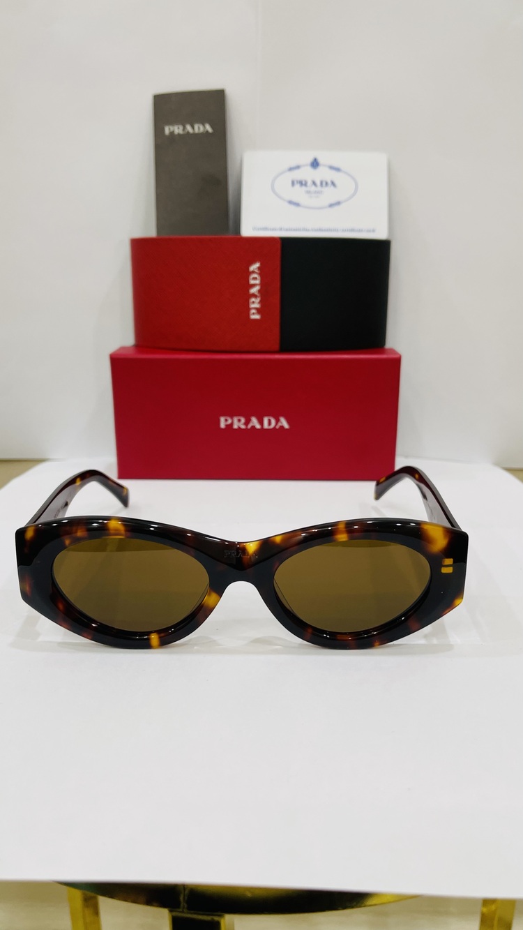 PRADA DESENLİ ÇERÇEVE KAHVE ŞEFFAF CAM