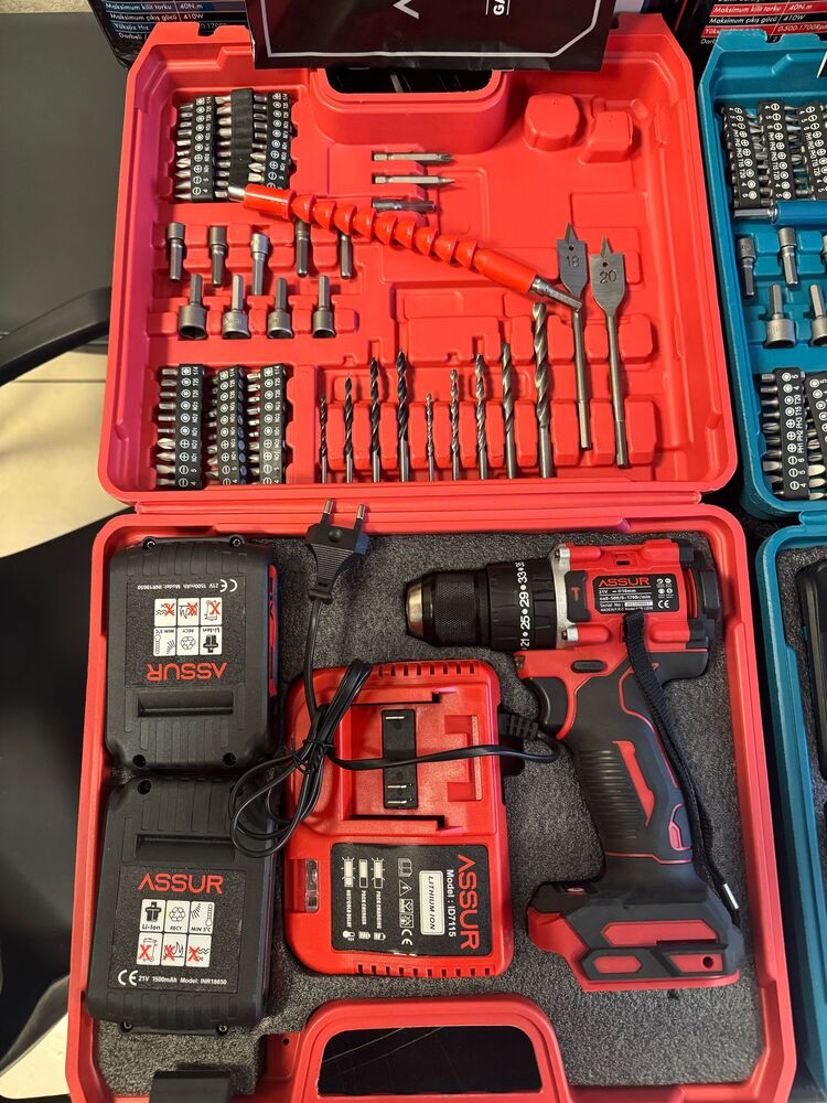 ASSUR ASR-132 Çelik Mandren Motor Kömürlü Darbeli Şarjlı Matkap