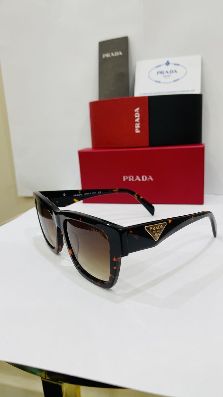 PRADA SİYAH ÇERÇEVE KAHVE ŞEFFAF CAM