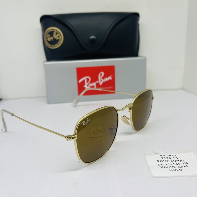 RAYBAN RB-3857 GOLD ÇERÇEVE SİYAH CAM ÜNİSEX