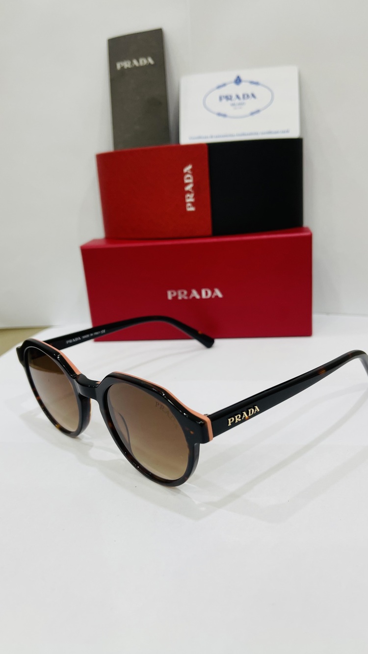 PRADA SİYAH ÇERÇEVE KAHVE ŞEFFAF CAM