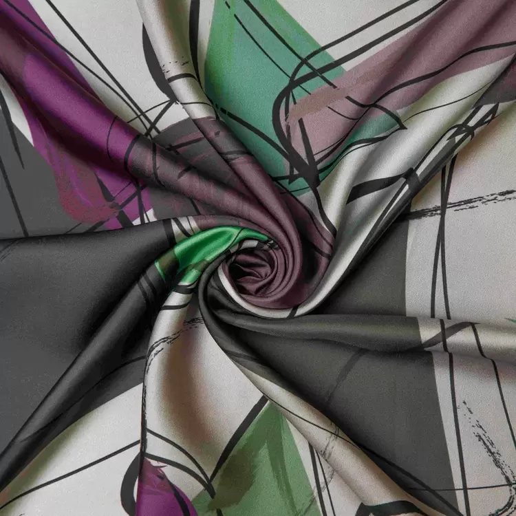 ZERAFETİM The Color Desen İpek Twill Eşarp