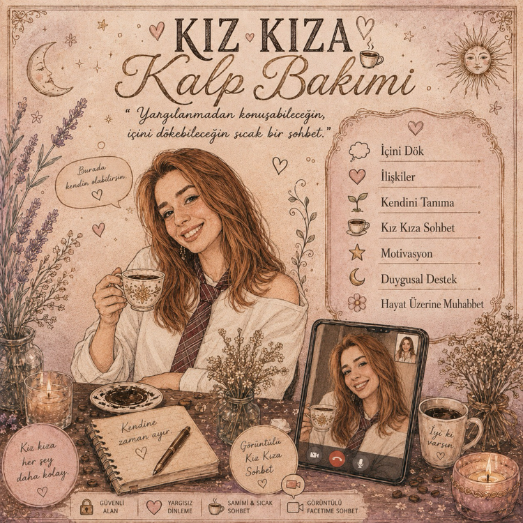 Kız Kıza Kalp Bakımı – Görüntülü Dertleşme ve Sezgisel Rehberlik Seansı
