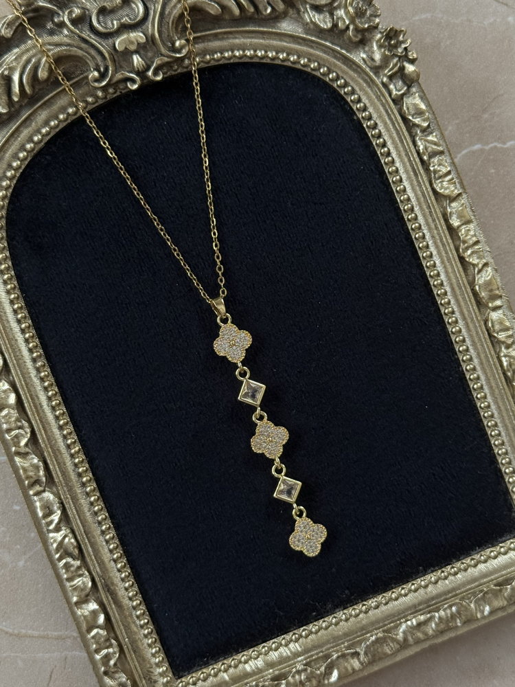 Çelik Gold Yoncalı Y Kolye
