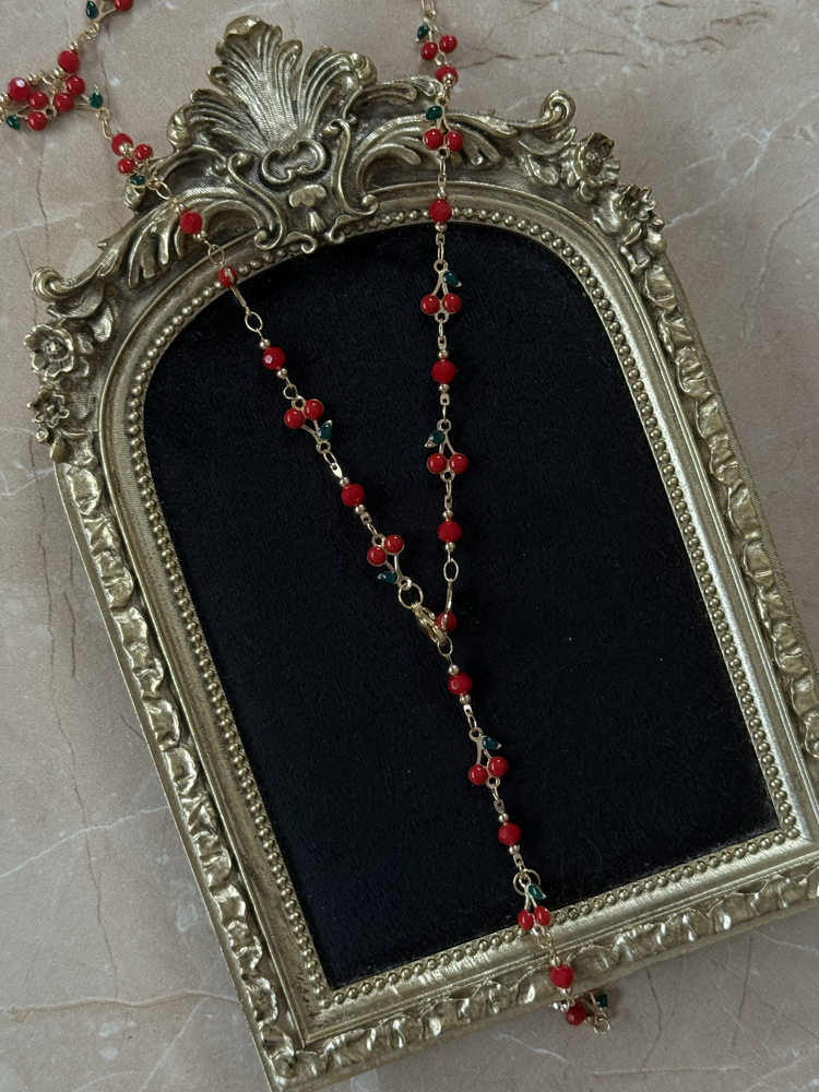 Gold Kiraz Model Y Kolye