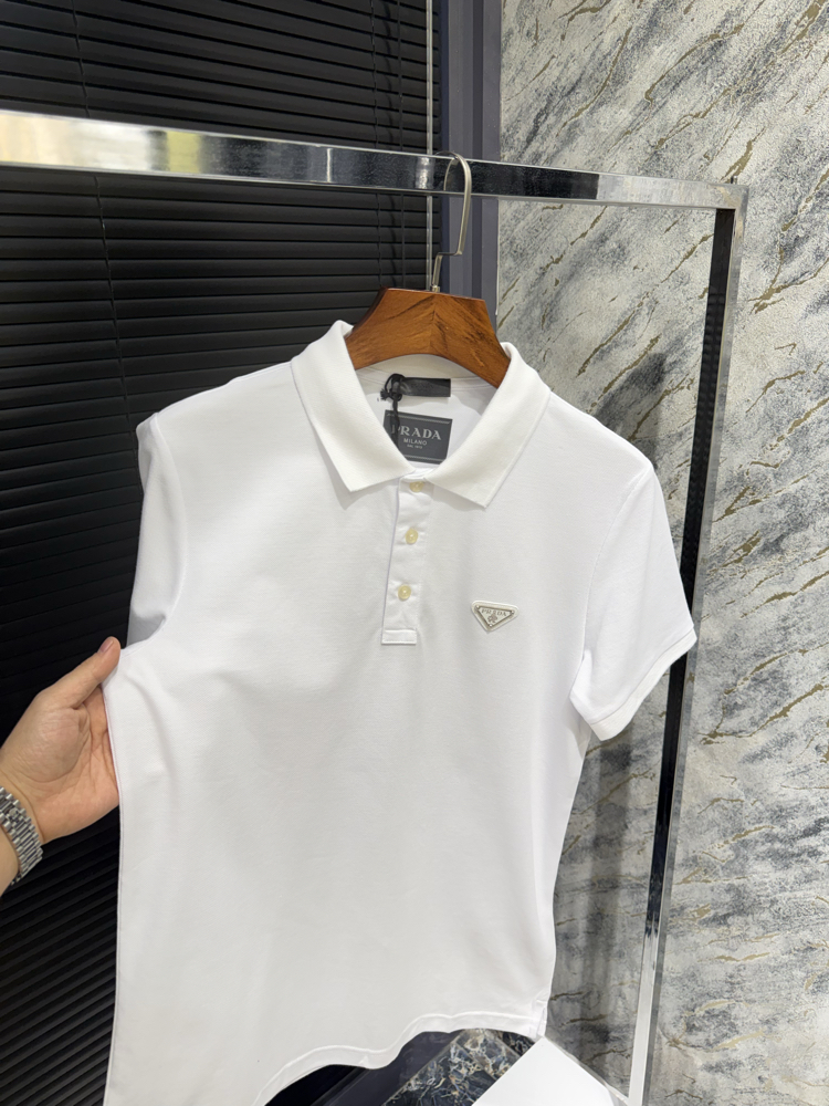 Premıum Prada Beyaz Polo Yaka