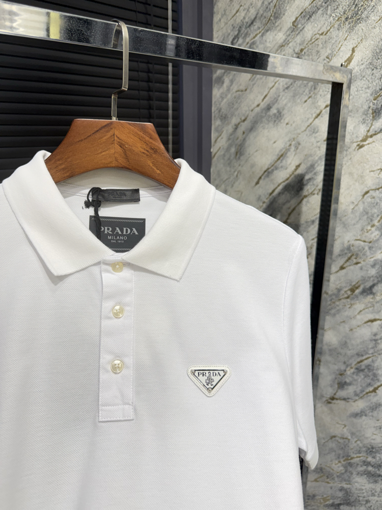 Premıum Prada Beyaz Polo Yaka