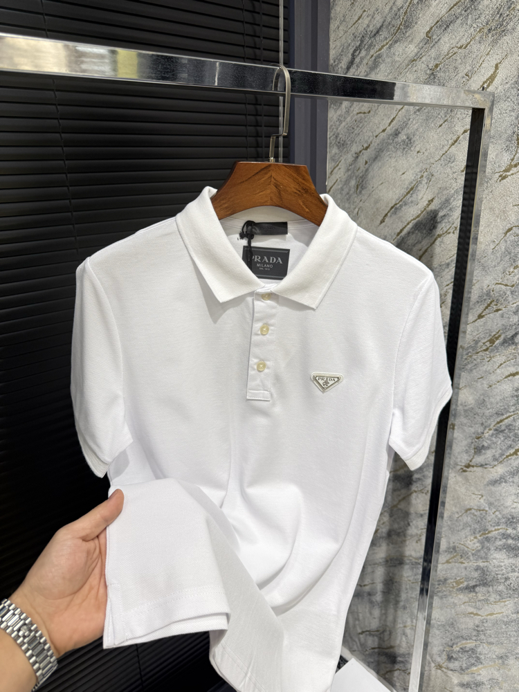 Premıum Prada Beyaz Polo Yaka