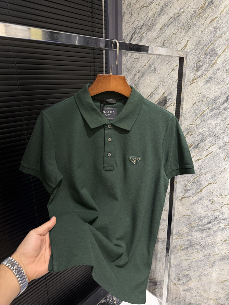 Premıum Prada Saks Mavisi Polo Yaka