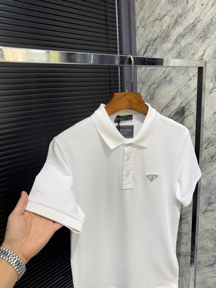 Premıum Prada Beyaz Polo Yaka
