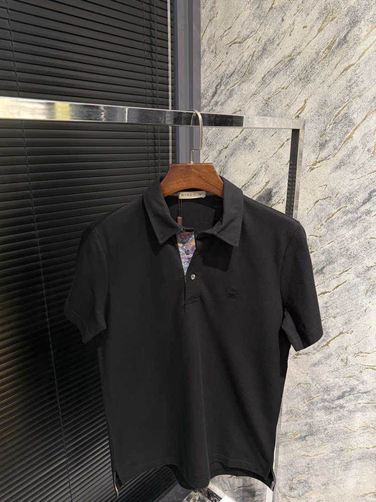 Premium Siyah Polo Yaka | Etro Detay Yaka
