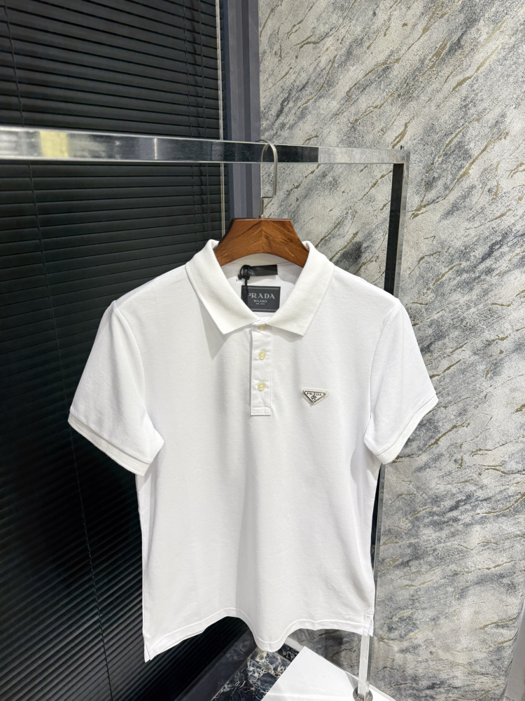 Premıum Prada Beyaz Polo Yaka