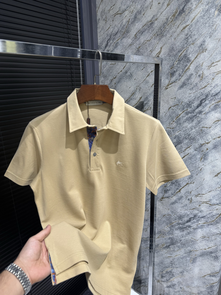 Premıum Vızon/Bej Rengi Polo Yaka | Etro Detay Yaka