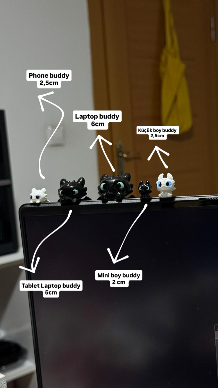 Dişsiz ve ışığın öfkesi mini boy laptop buddy