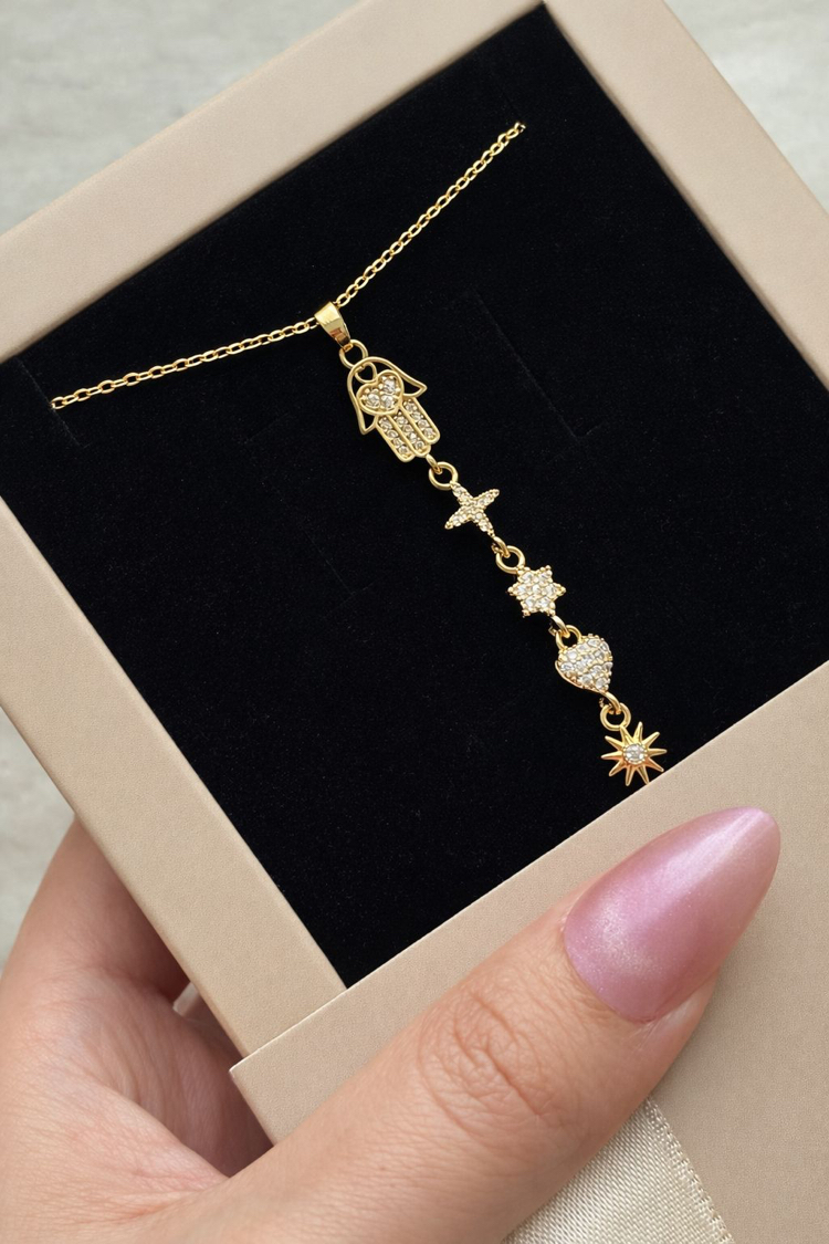 Çelik | Lucky Charm Işıltı Kolye
