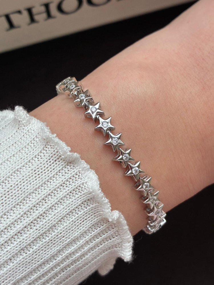 Yıldız Taşlı Silver Bileklik