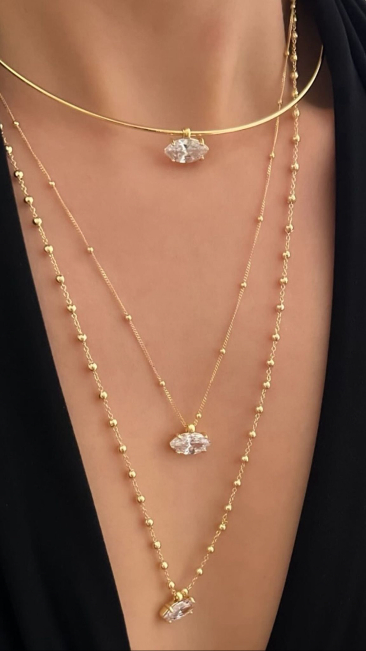 Vip | Gold Markiz Choker Kolye