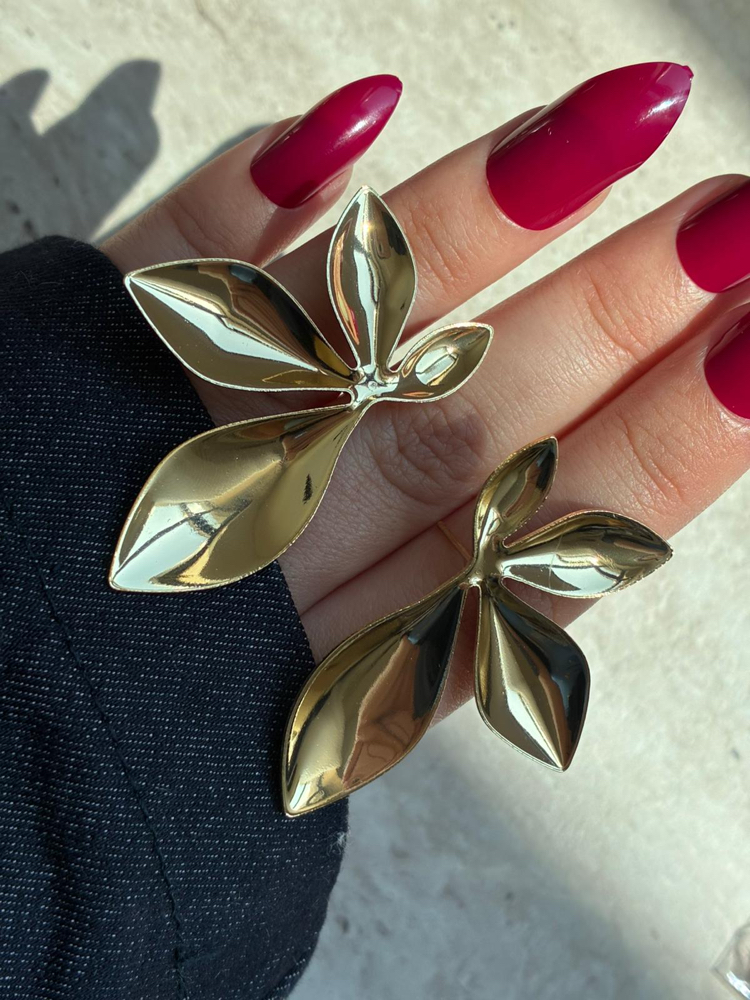 Gold Yaprak Küpe