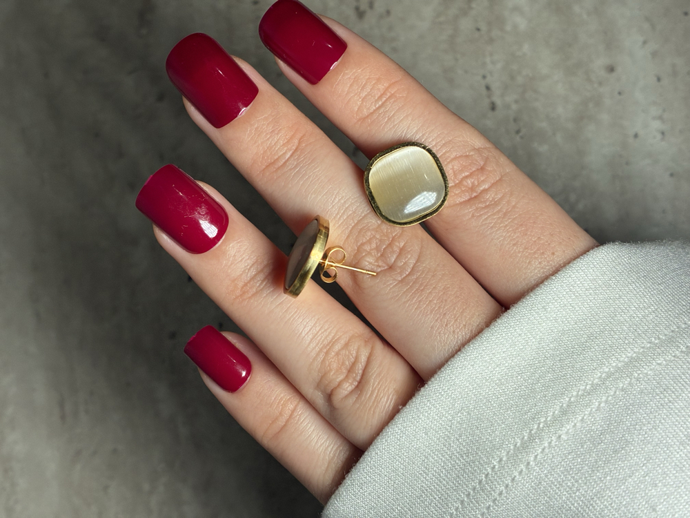 Çelik | Vintage Opal Küpe