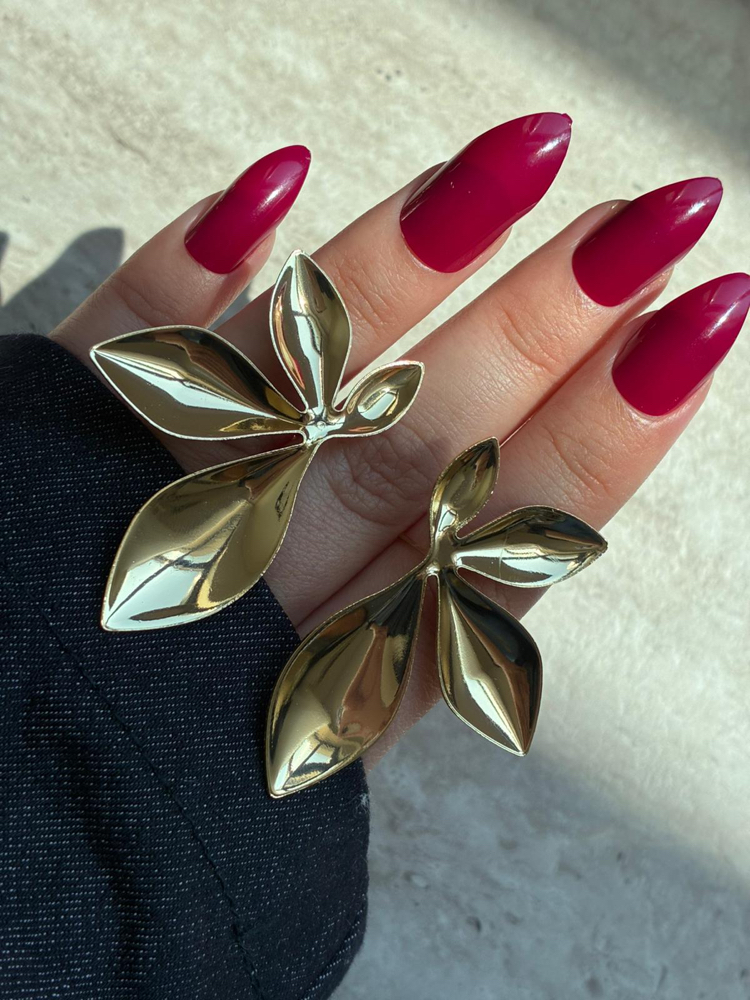 Gold Yaprak Küpe