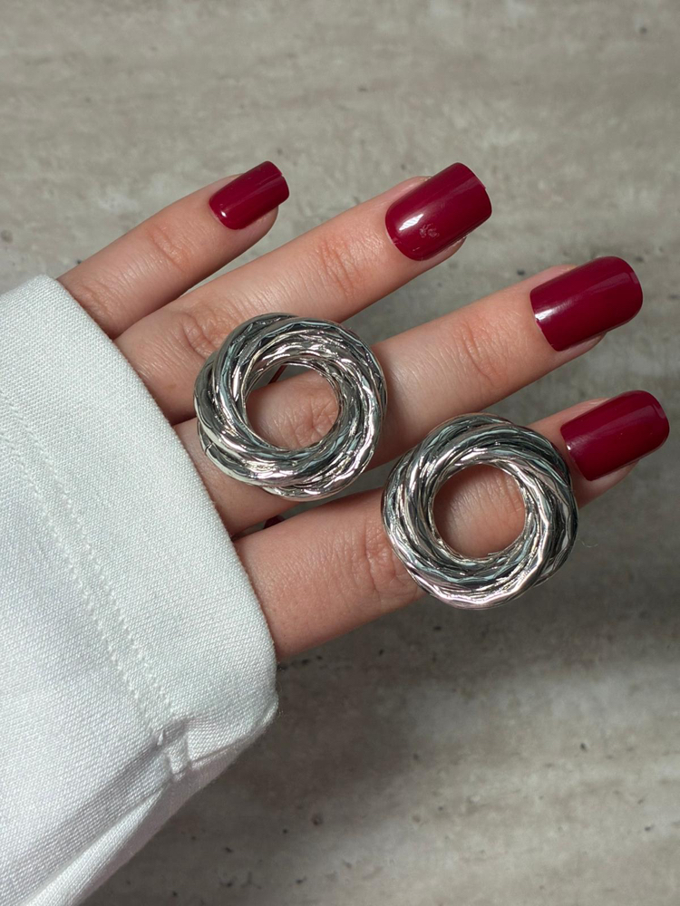 Halka Doku Silver Küpe