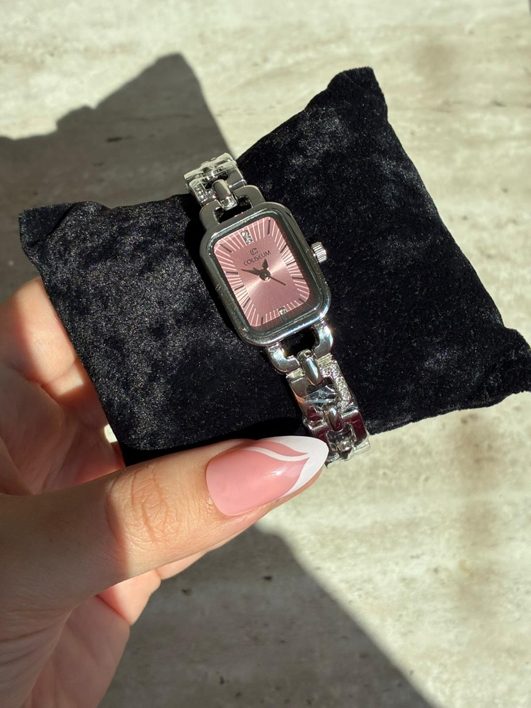 Pembe Kadranlı Silver Saat