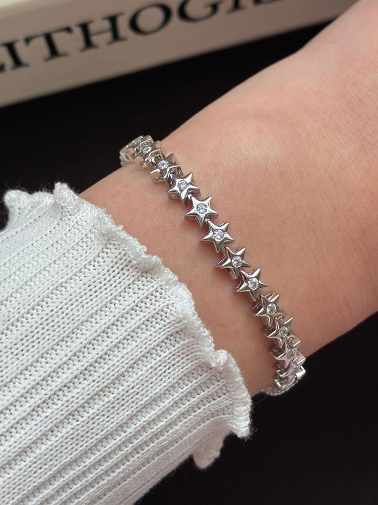 Yıldız Taşlı Silver Bileklik