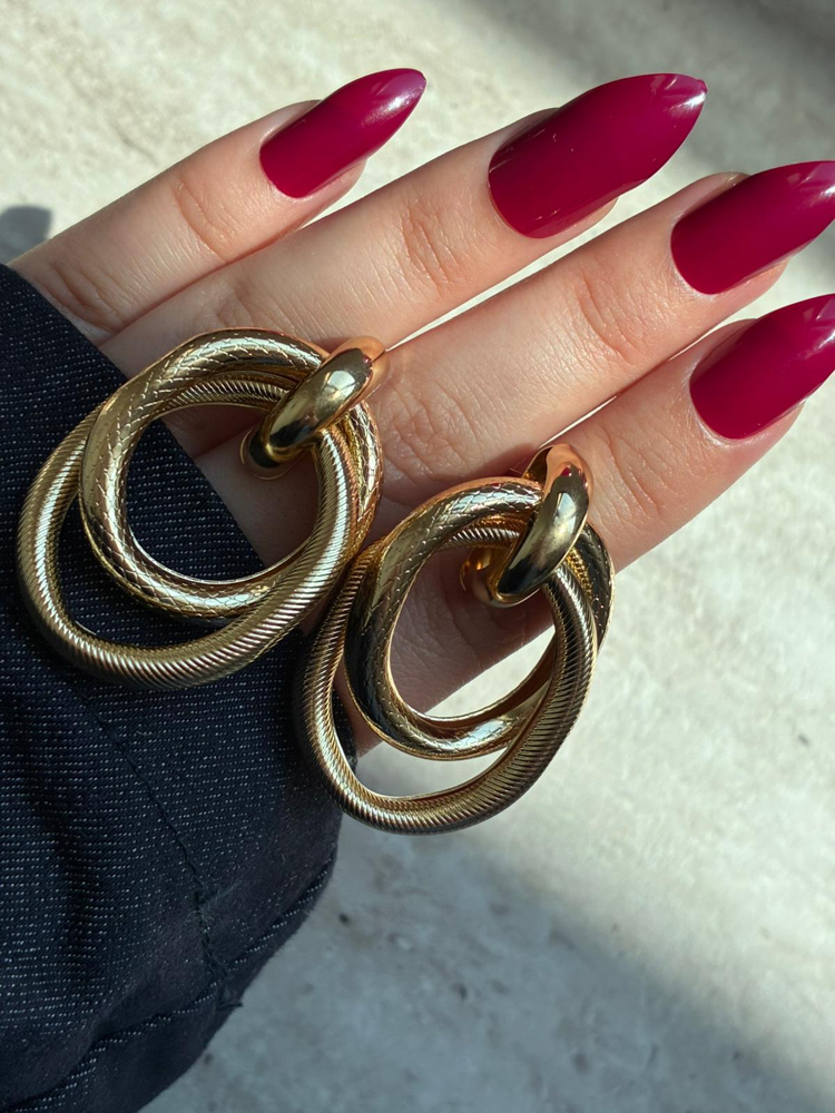 Gold Halka Zincir Küpe