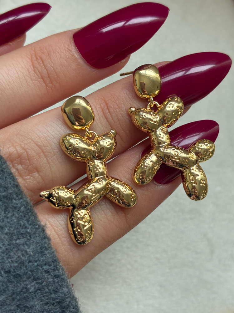 Balloon Dog Gold Küpe | Modern Tasarım