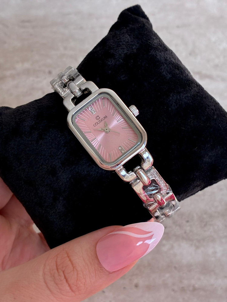 Pembe Kadranlı Silver Saat