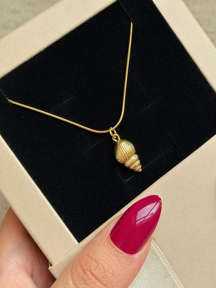 Çelik | Deniz Kabuğu Işıltısı Kolye
