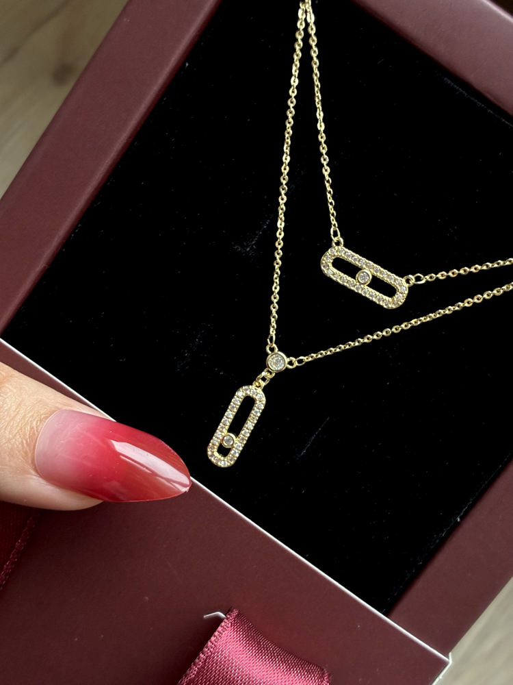 VİP | Gold Messika İkili Kolye 