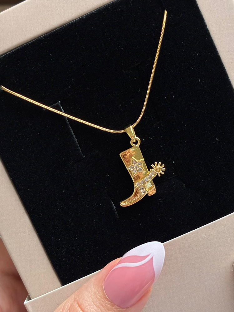 Çelik Gold Çizme Yıldız Güneş detaylı kolye