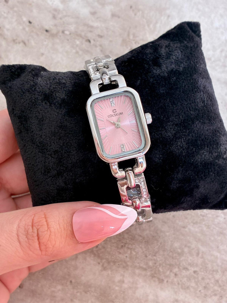 Pembe Kadranlı Silver Saat