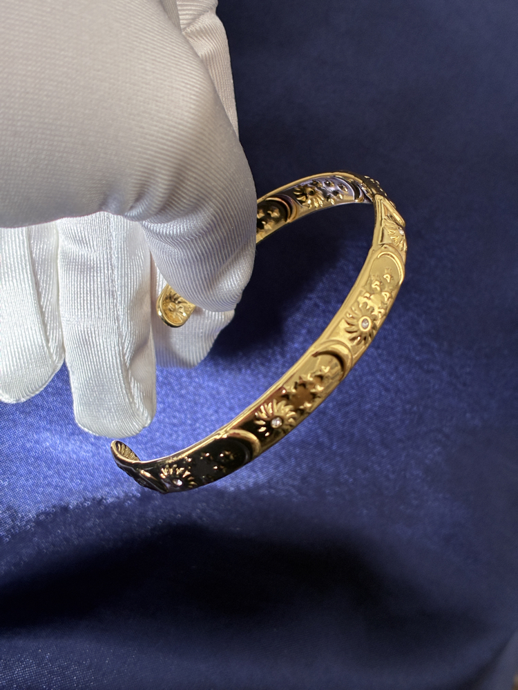 Vintage Desenli Gold Kelepçe