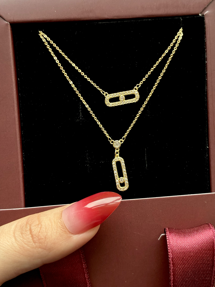 VİP | Gold Messika İkili Kolye 