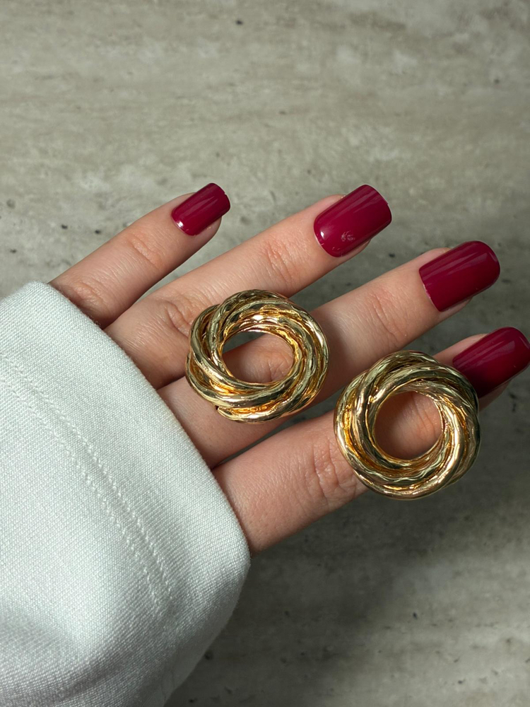 Halka Doku Gold Küpe