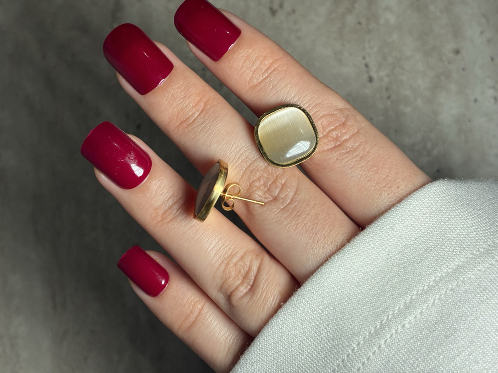Çelik | Vintage Opal Küpe