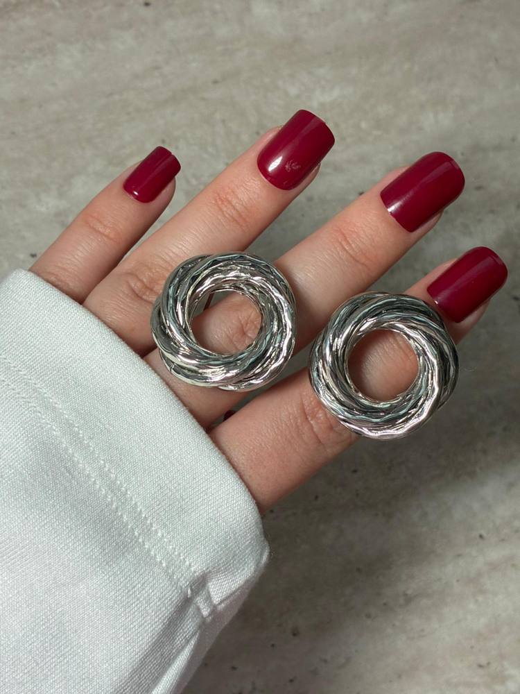 Halka Doku Silver Küpe