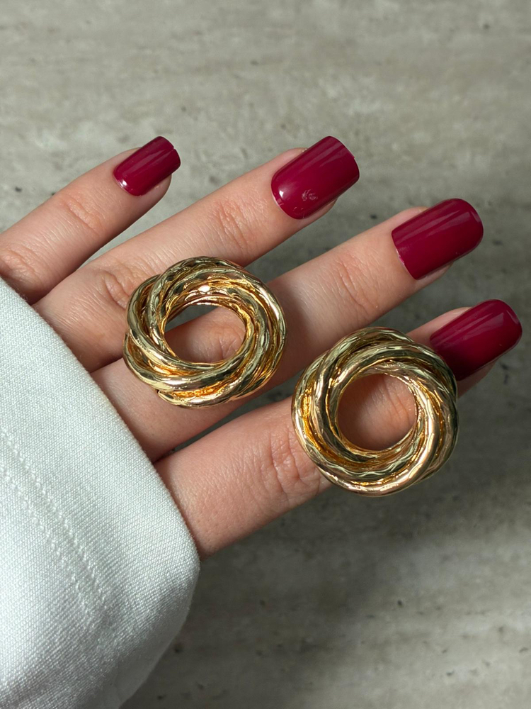 Halka Doku Gold Küpe