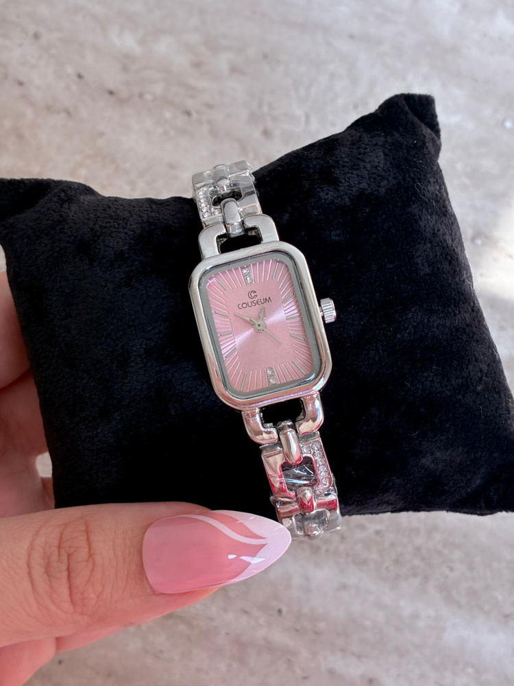 Pembe Kadranlı Silver Saat