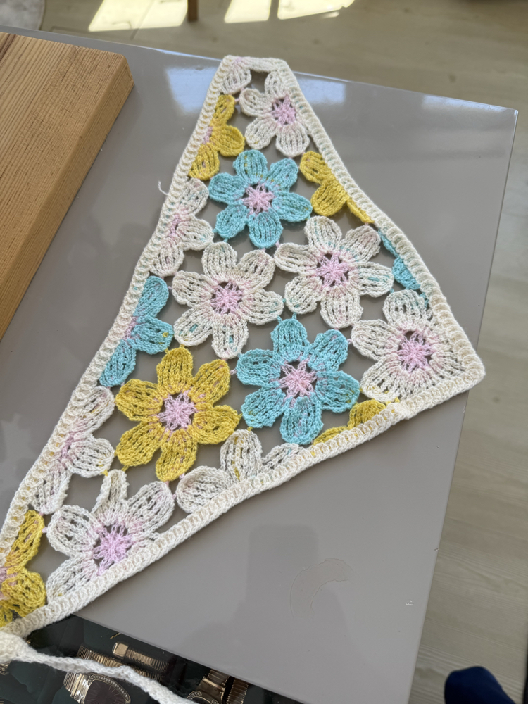 Sarı-pembe Çiçek Bandana