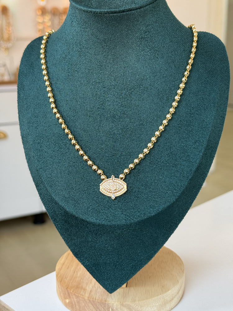14K Boncuk Zincir Kolye