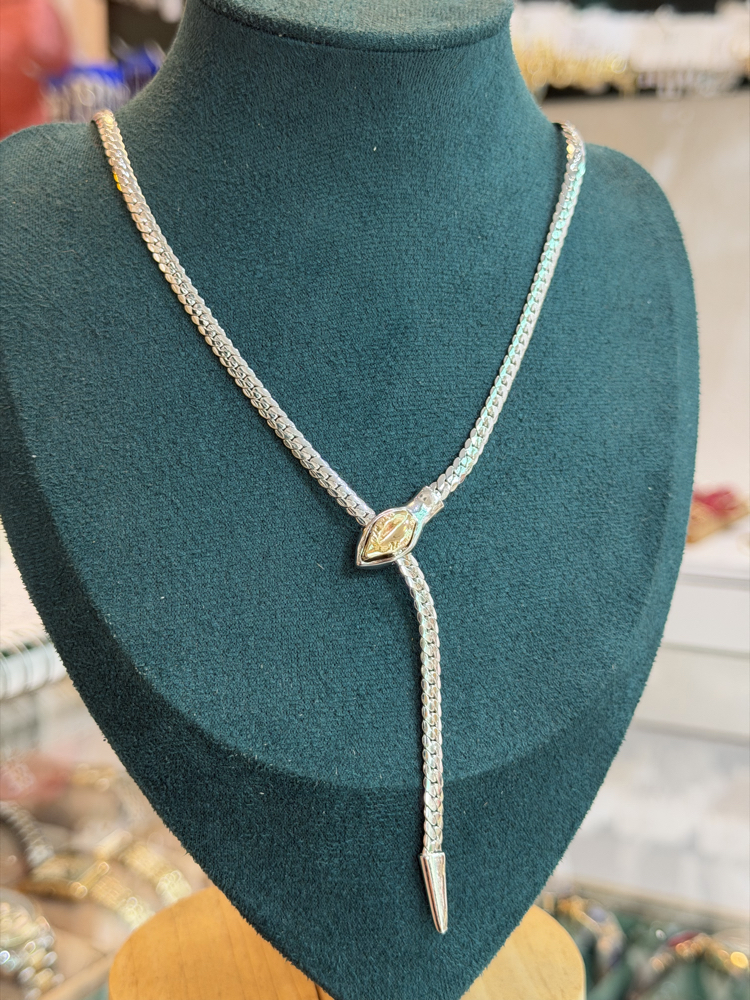 Asansörlü Silver Yılan Kolye