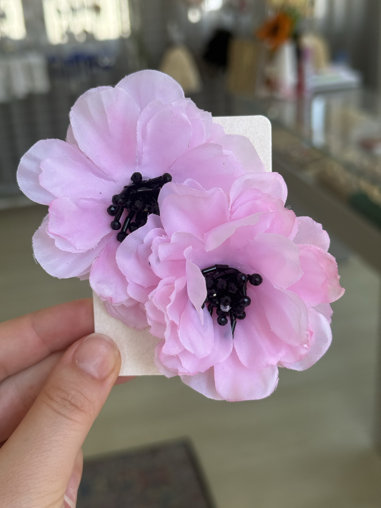 Pembe Tül Küpe