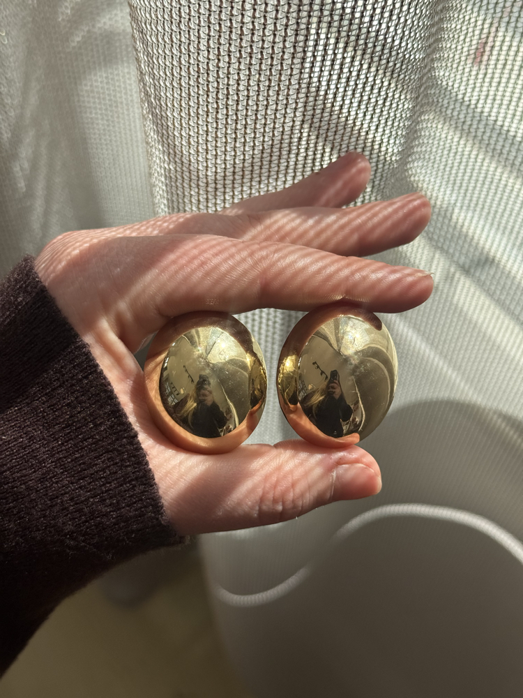 Yuvarlak Gold Küpe